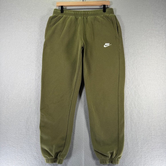 Nike Club Fleece Olive Green Sweatpants Mens Size M Casual Joggers - Picture 1 of 15